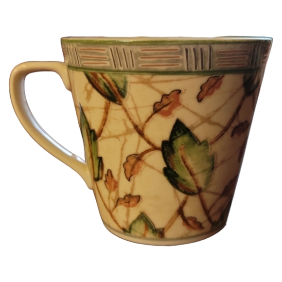 Vtg Coffee Mug Cup Stoneware Sumatra Leaves  PTS International Interiors - Picture 2 of 4